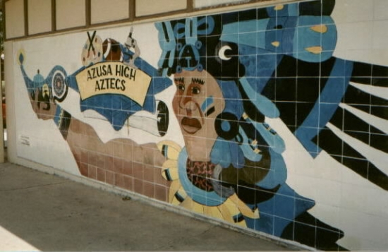 The tile over the old mural.