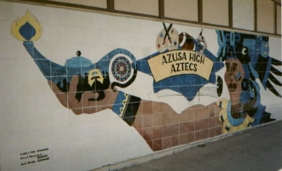 The tile over the old mural.