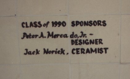 The tile over the old mural.1990